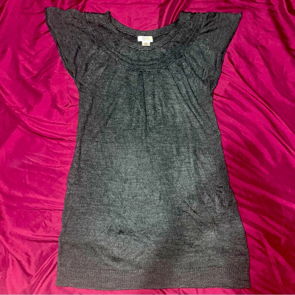 Route 66 Dark Charcoal Gray Sweater Dress